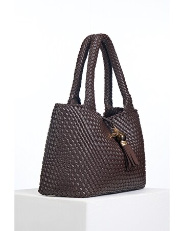 Luella Grey Saskia Chocolate Woven Tote