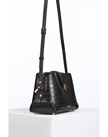 Luella Grey Mills Black Croc Crossbody
