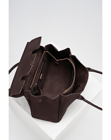 Luella Grey Natalia Chocolate Suede Tote Bag