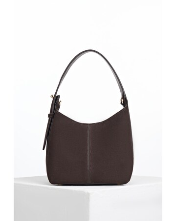 Luella Grey Roxanne Chocolate Suede Grab Handle Bag