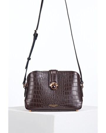 Luella Grey Mills Chocolate Croc Crossbody