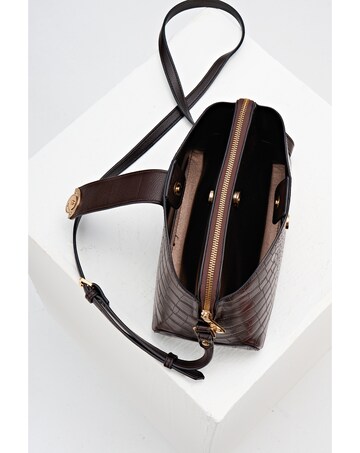 Luella Grey Mills Chocolate Croc Crossbody