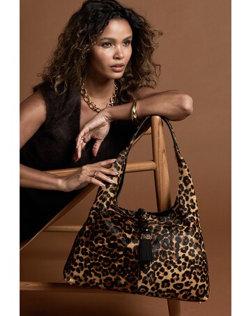 Luella Grey Pandora Leopard Cowhide Slouch Hobo