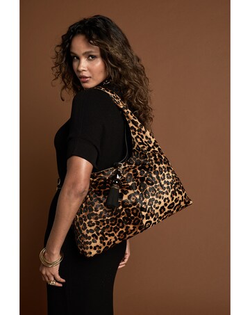 Luella Grey Pandora Leopard Cowhide Slouch Hobo