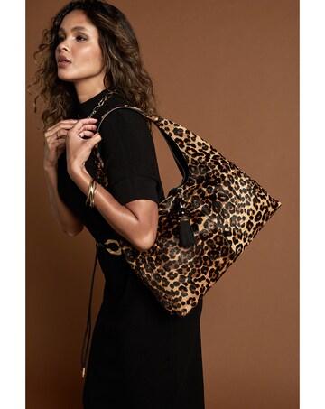 Luella Grey Pandora Leopard Cowhide Slouch Hobo