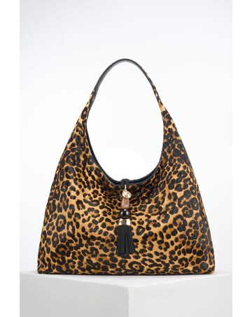 Luella Grey Pandora Leopard Cowhide Slouch Hobo