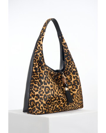 Luella Grey Pandora Leopard Cowhide Slouch Hobo