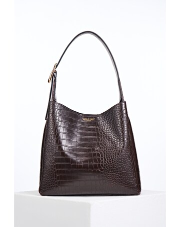 Luella Grey Ariadne Chocolate Croc Hobo