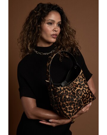 Luella Grey Roxanne Leopard Cowhide Grab Handle Bag