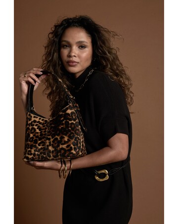 Luella Grey Roxanne Leopard Cowhide Grab Handle Bag