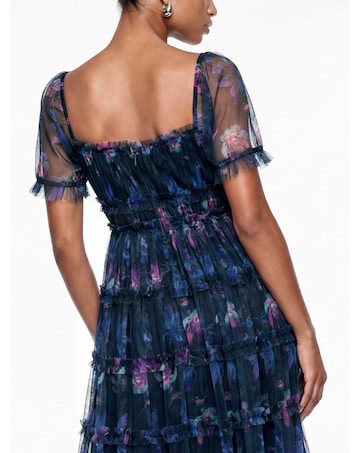 Anaya Floral Print Tulle Midaxi Dress