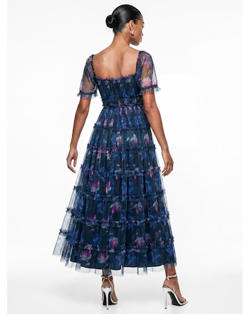 Anaya Floral Print Tulle Midaxi Dress