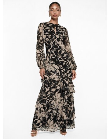 Anaya Floral Print Tiered Maxi Dress