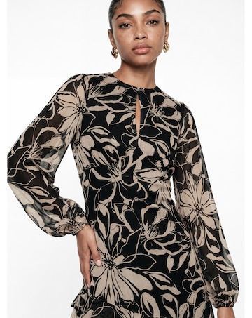 Anaya Floral Print Tiered Maxi Dress