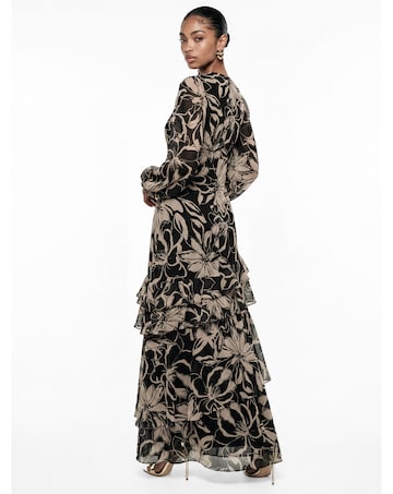 Anaya Floral Print Tiered Maxi Dress