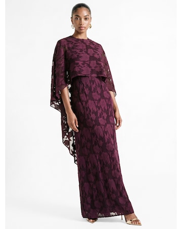 Anaya Floral Burnout Cape Maxi Dress