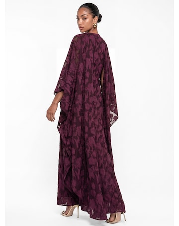 Anaya Floral Burnout Cape Maxi Dress