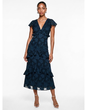 Anaya Floral Burnout Midi Dress