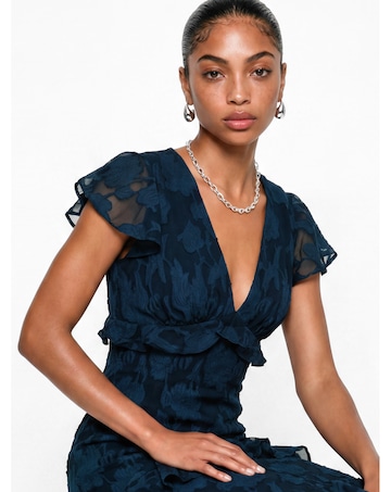 Anaya Floral Burnout Midi Dress