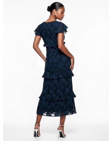 Anaya Floral Burnout Midi Dress