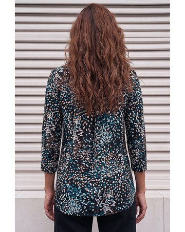 Roman Spot Puff Print Stretch Blouse