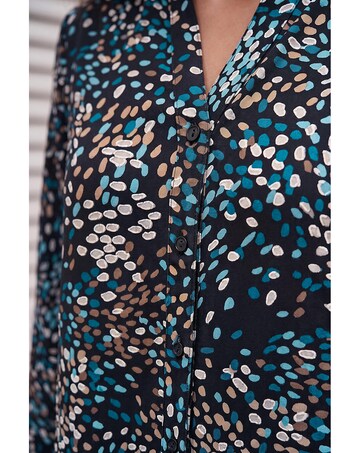 Roman Spot Puff Print Stretch Blouse