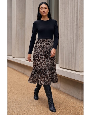 Roman 2 in 1 Animal Print Stretch Dress