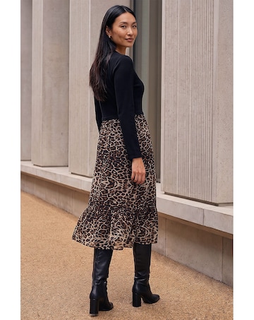 Roman 2 in 1 Animal Print Stretch Dress