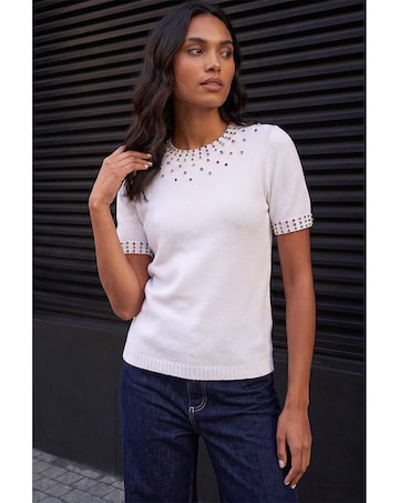 Roman Embellished Knitted Top