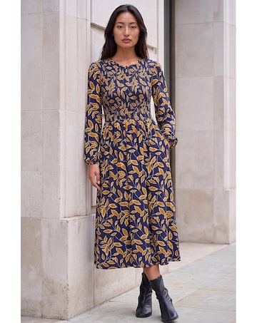 Roman Petite Shirred Bodice Dress