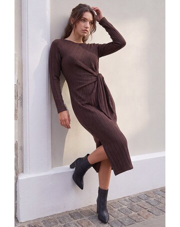 Roman Petite Tie Waist Stretch Dress