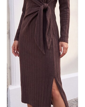 Roman Petite Tie Waist Stretch Dress