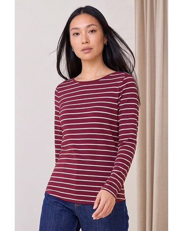 Roman Stripe Print Soft Touch Top
