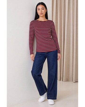 Roman Stripe Print Soft Touch Top