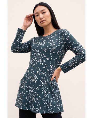 Roman Floral Puff Print Longline Top