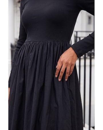 Roman Cotton Stretch Jersey Midi Dress