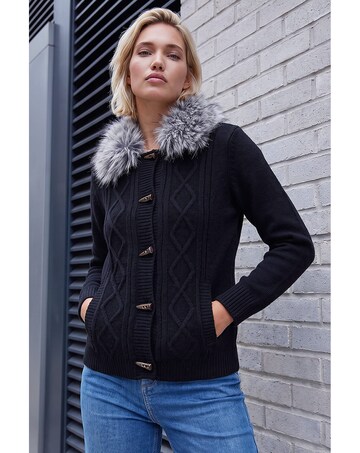 Roman Faux Fur Cardigan