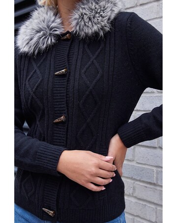 Roman Faux Fur Cardigan