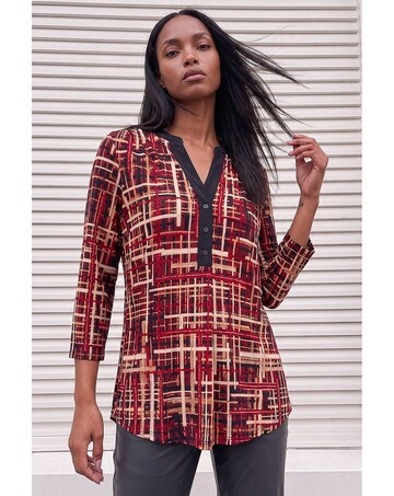 Roman Modern Plaid Print Shirt