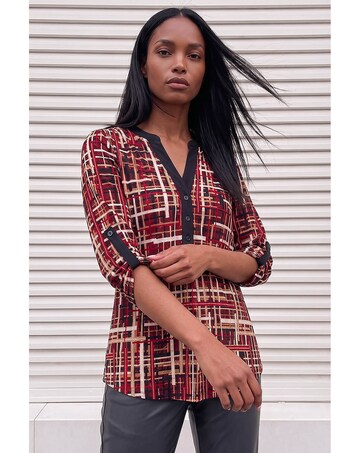 Roman Modern Plaid Print Shirt