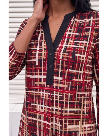 Roman Modern Plaid Print Shirt
