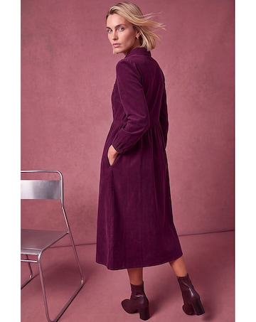 Roman Corduroy Zip Detail Midi Dress