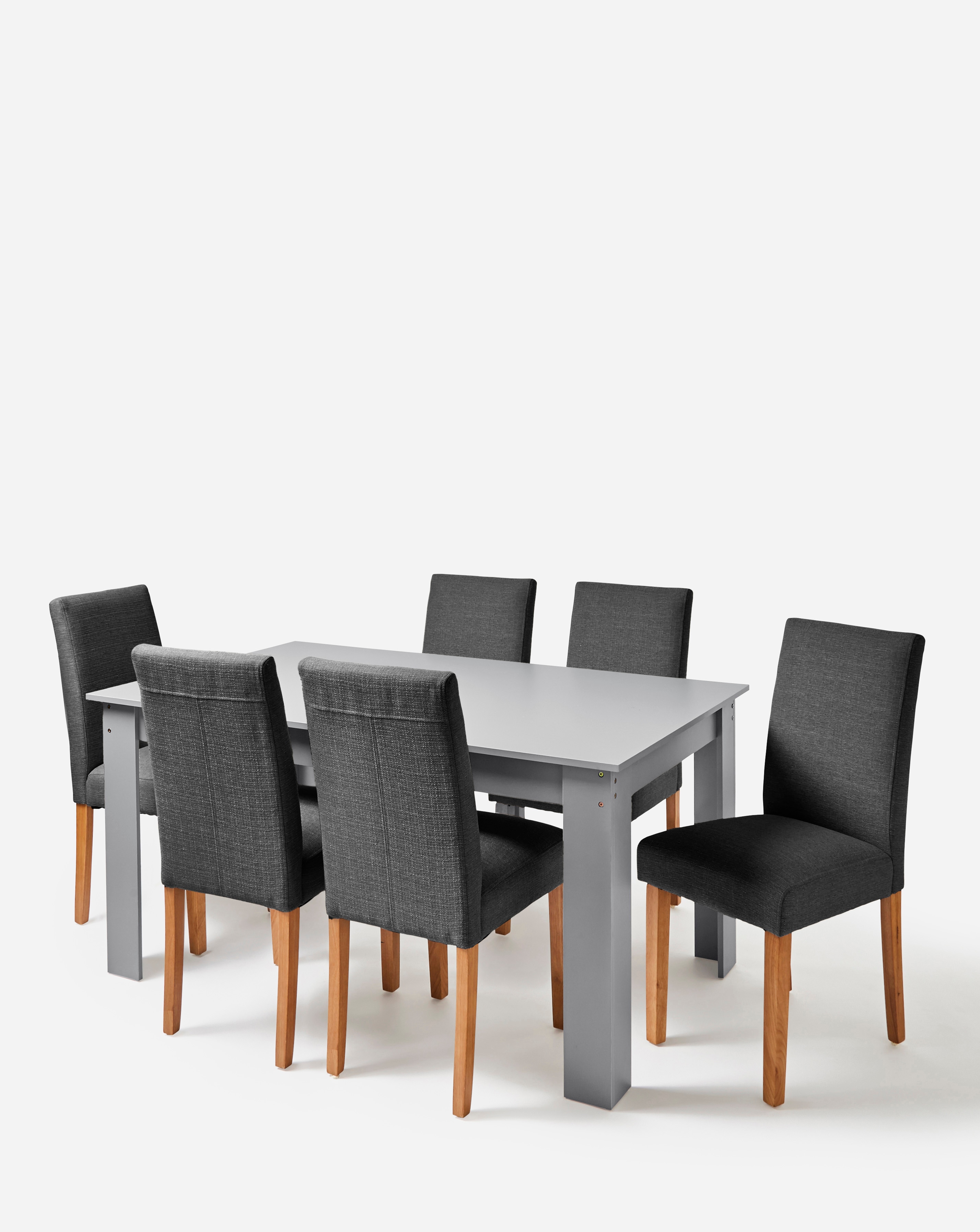 Dakota Table with 6 Ava Fabric Chairs
