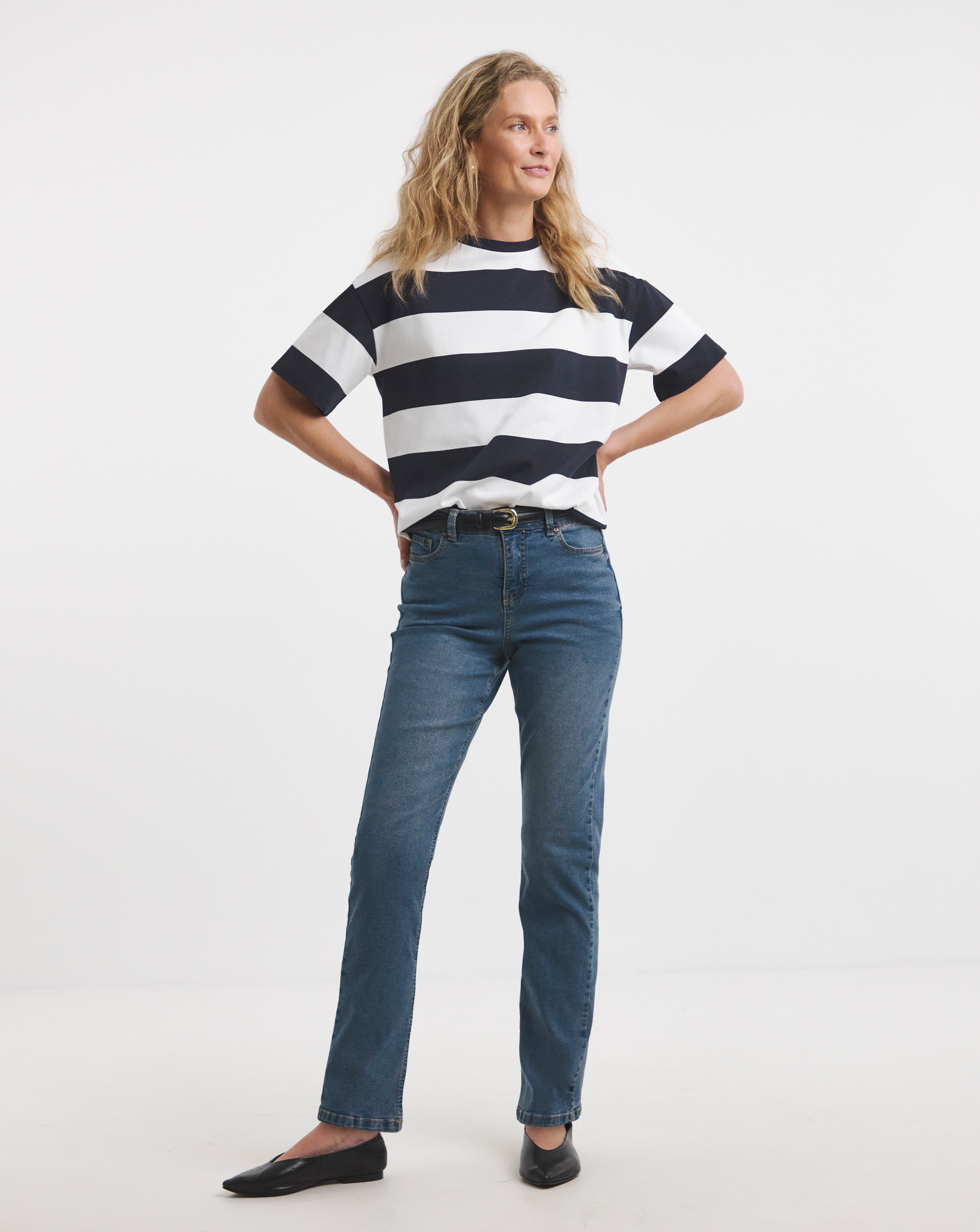 24/7 Western Blue Straight Leg Jeans