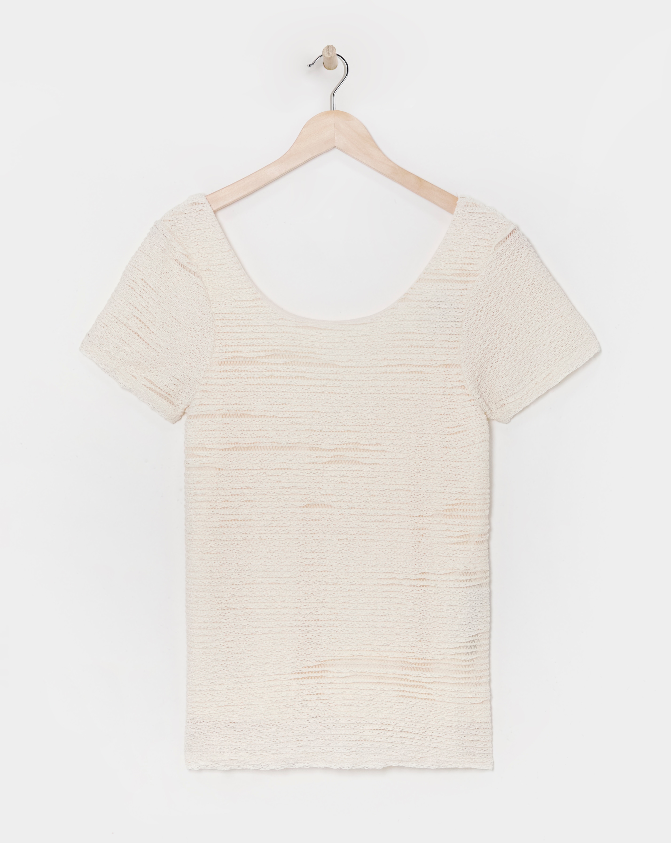 Scoop Back Frill Lace T-Shirt