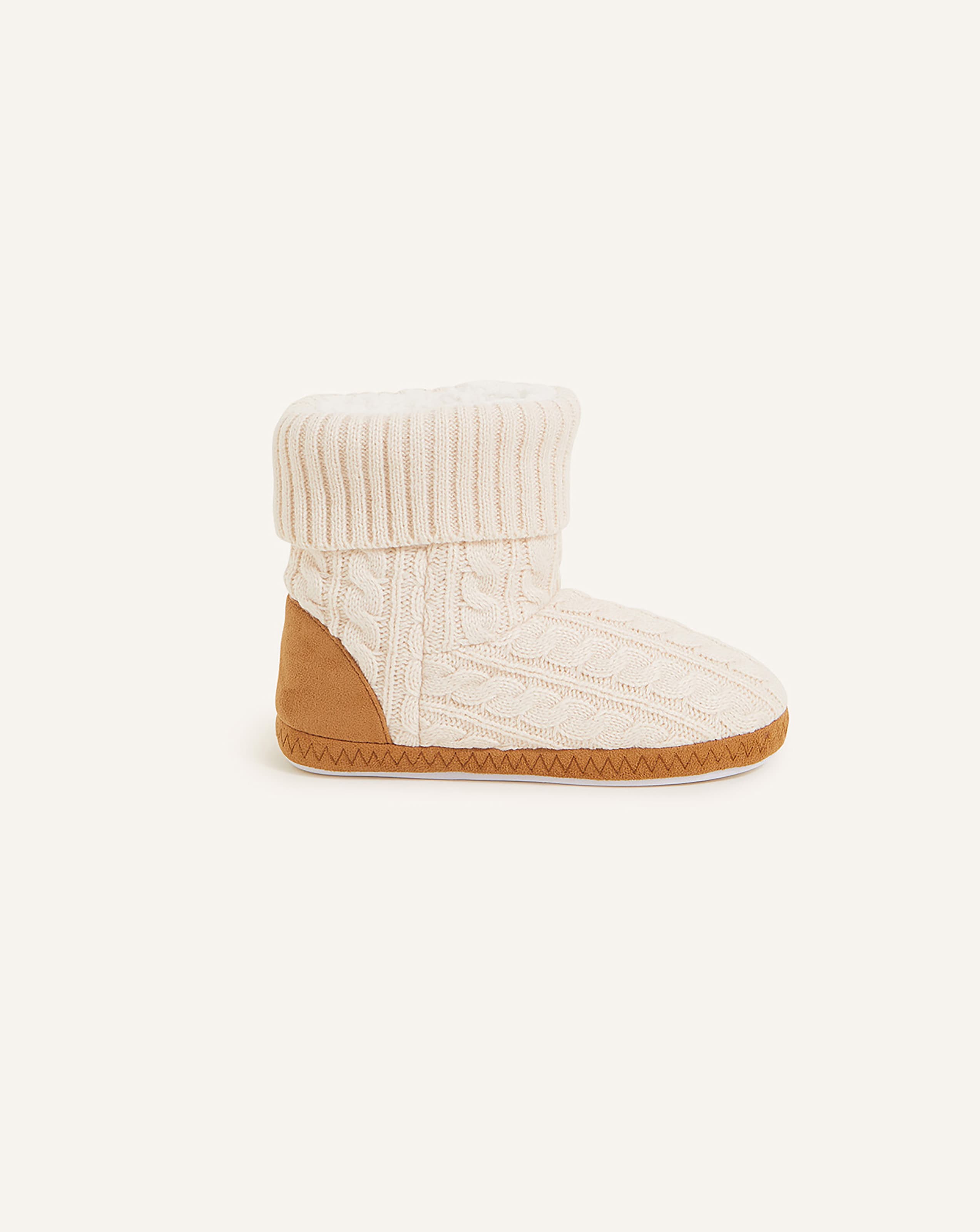 Accessorize Cable Knitted Slipper Boots Ambrose Wilson