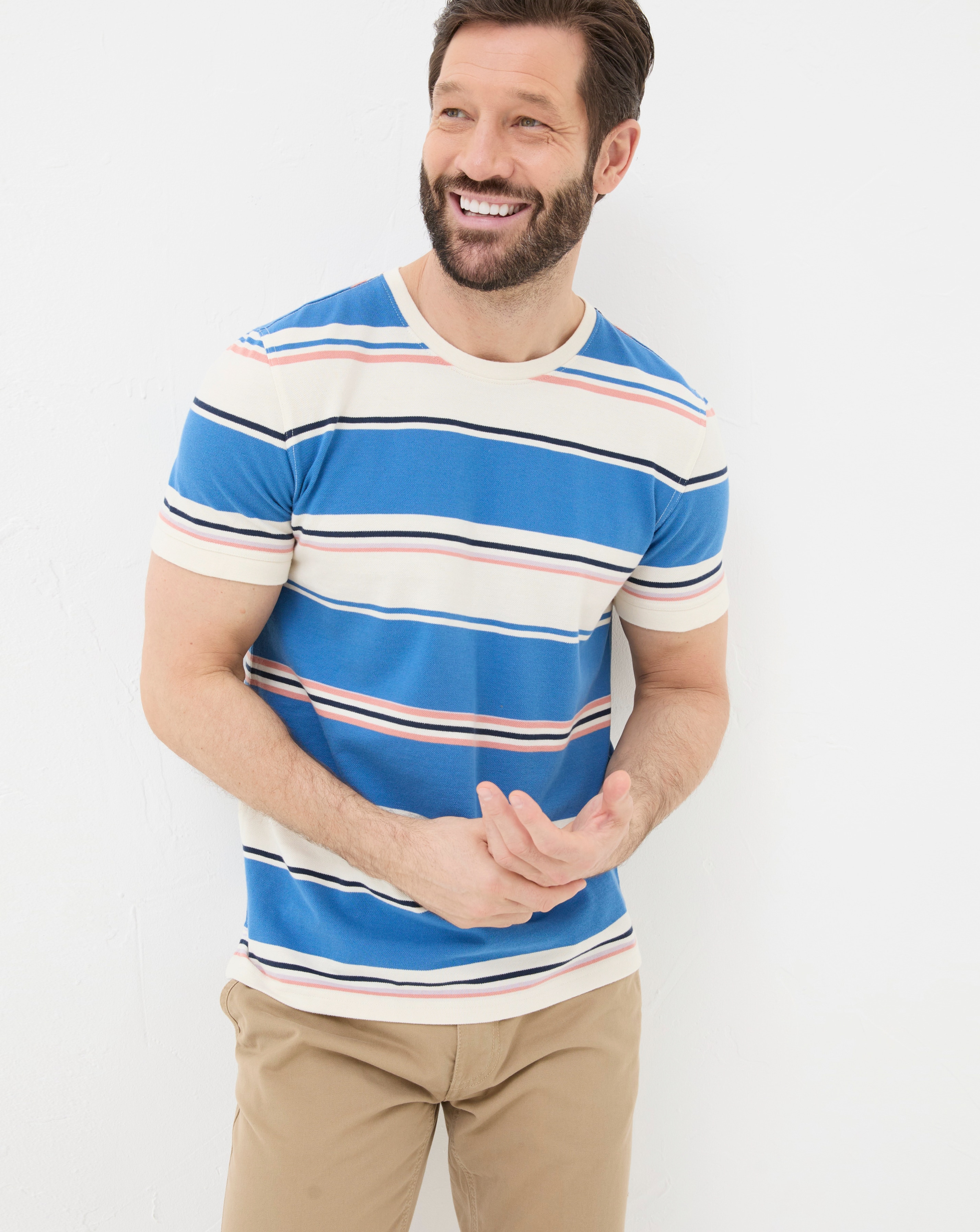 FatFace Pique Stripe T-Shirt