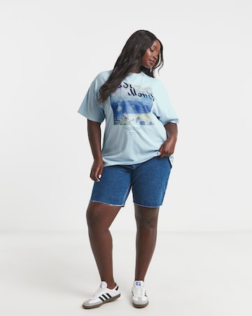 Simply Be Baby Blue Monet License T-Shirt