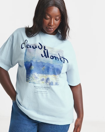 Simply Be Baby Blue Monet License T-Shirt