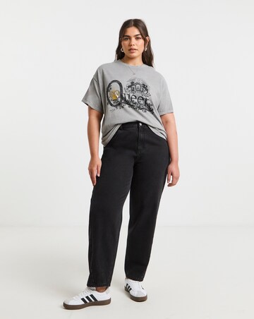 Simply Be Washed Grey Queen License T-Shirt